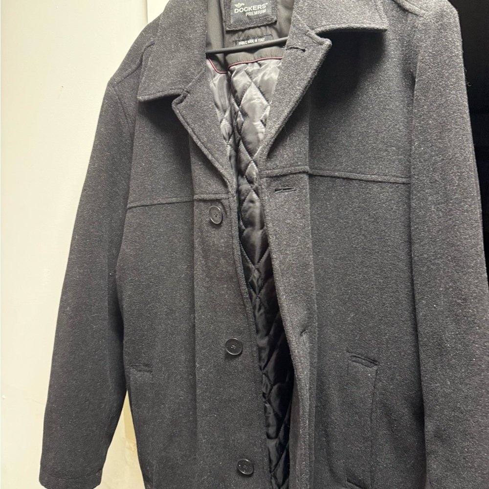 Dockers Men's Charcoal Pea Coat